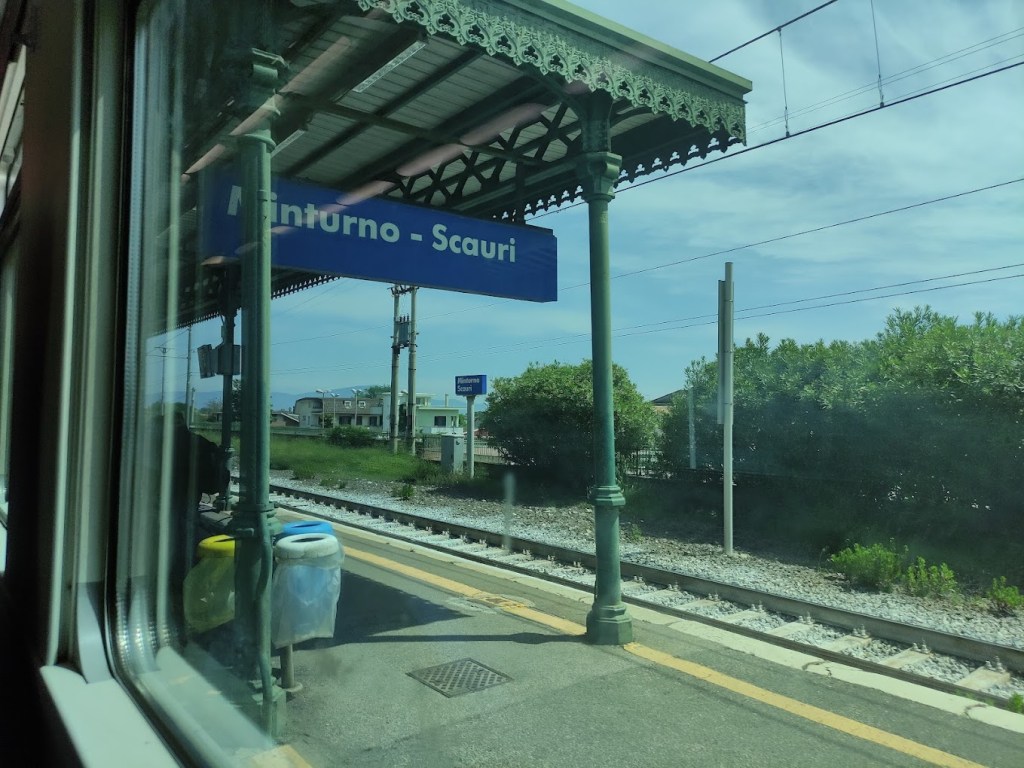 Minturno Scauri Train station our adventure begins in this tiny sea side town and our new home.